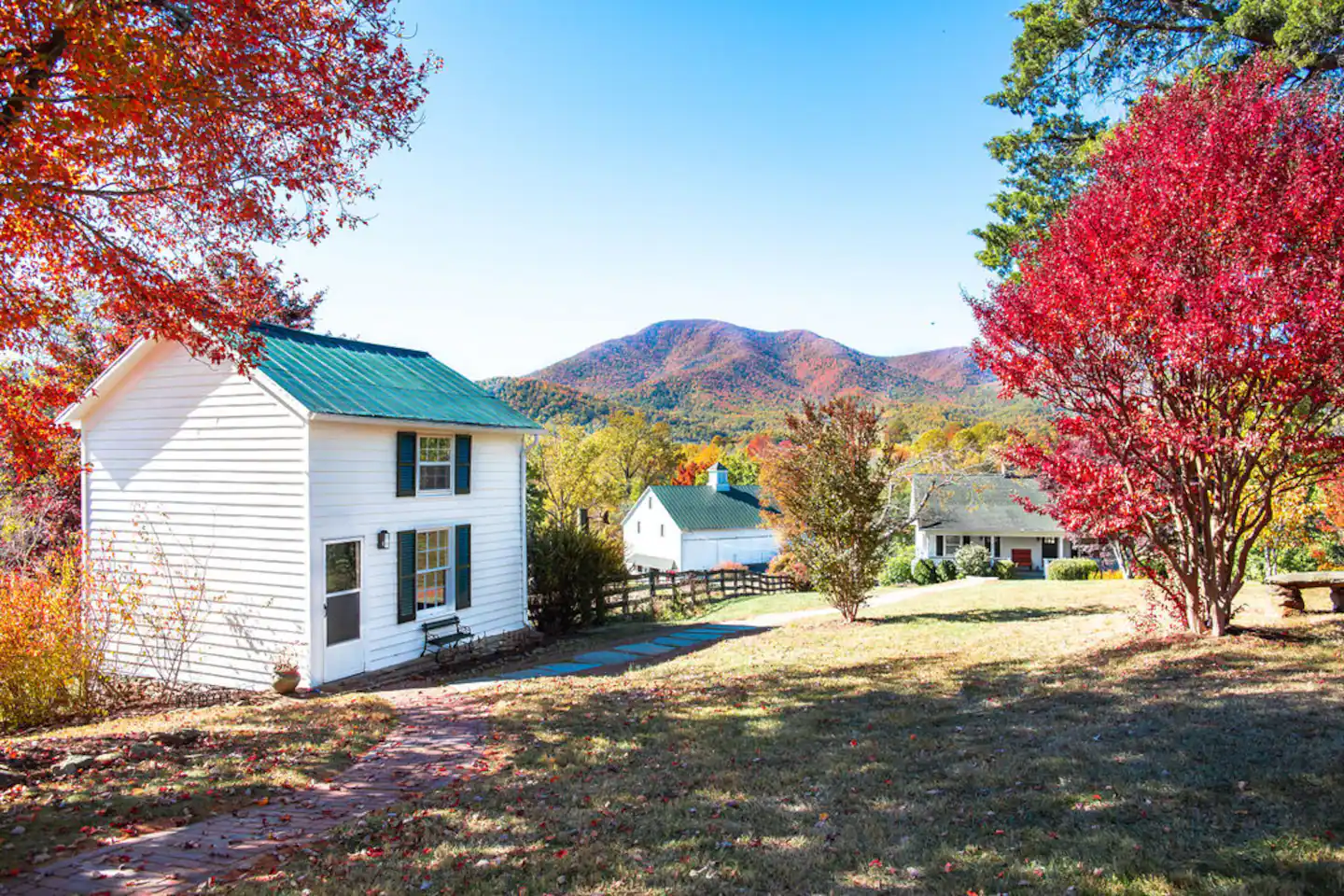 High View Farm Historic House in Fall Foliage